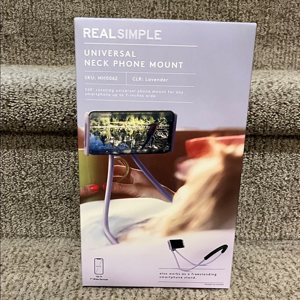 Real Simple Universal Neck Phone Mount Lavender- new